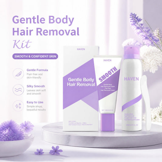 HAVEN Pain-Free Hair Removal Cream Smooth Skin, Without the Pain Gentle & Fast-Acting Depilatory